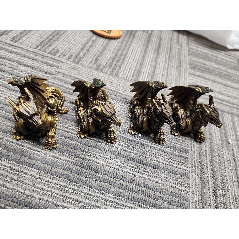 PTC Steampunk Sitting Winged Dragon Statue Figurine, 3.5 Inch, Resin